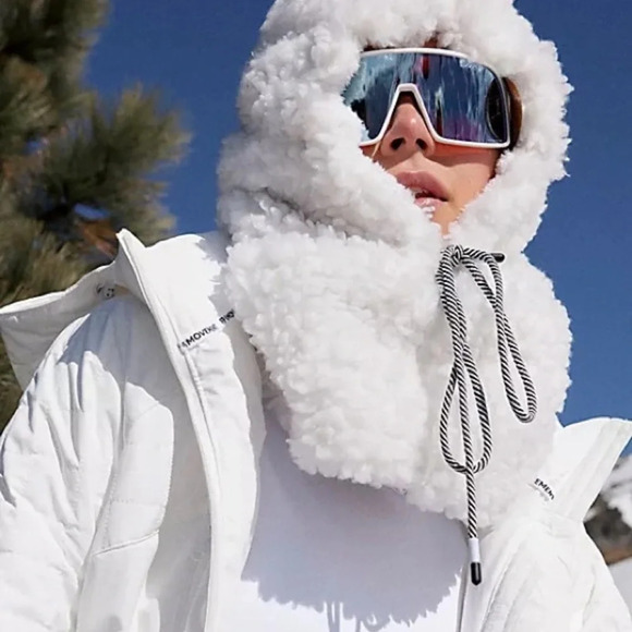 Free People Accessories - Free People White Cold Snap Fleece Balaclava